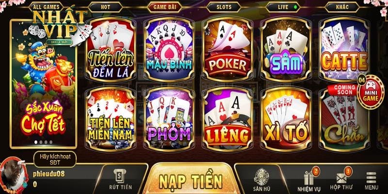 Nhatvip là một ốc đảo giải trí nổi bật trong thế giới game bài